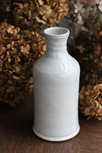 Bottle Vase in Stoneware White 8.5 inch
