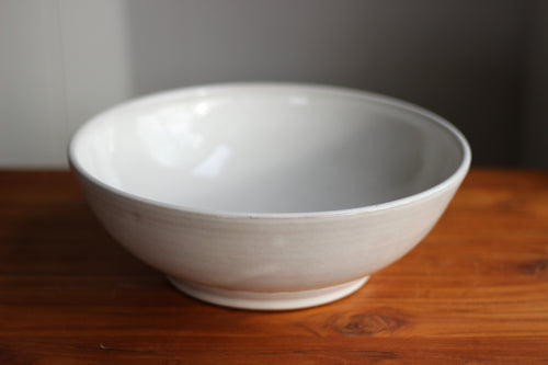 Large Bowl in Stoneware White 11 inch diameter