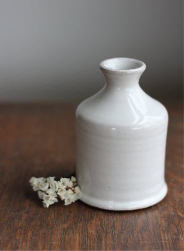Small Bottle Vase in Stoneware White