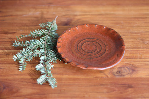 Spoon Rest in Rust Belt Red 6.5 inch diameter