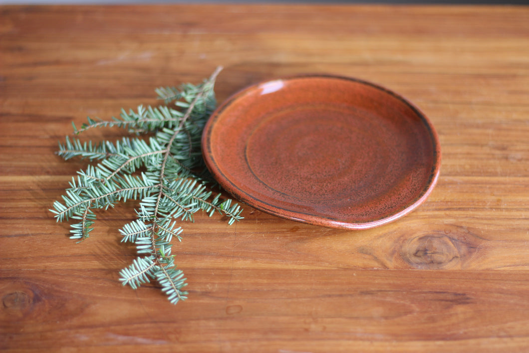 Spoon Rest in Rust Belt Red 6.5 inch diameter