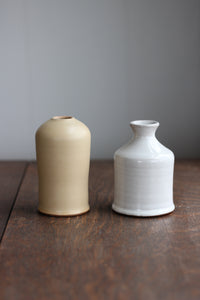 Small Bottle Vase in Stoneware White