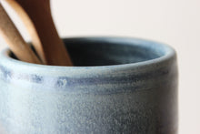 New Albion Clayworks Utensil Crock Pottery in Wellhouse Blue